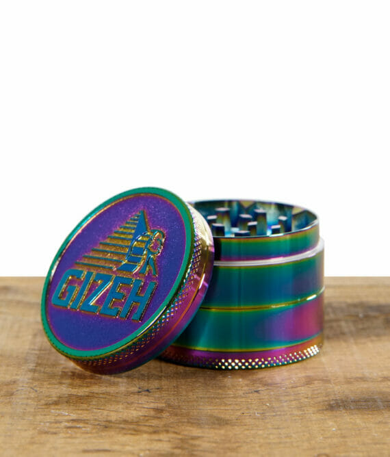 Gizeh Grinder Icy Colors 4-teilig mit 50mm Durchmesser geoeffnet