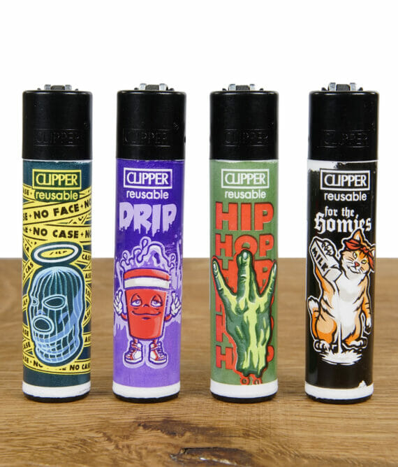 Clipper Feuerzeug Serie mit Hip Hop Slogans im 4er Set