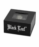 'Black-Leaf'-Glaskunstkopf-Punkte-petrolblau-3