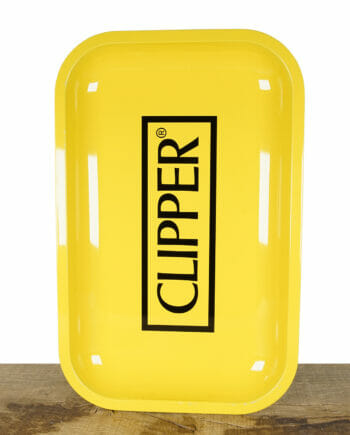 Rolling Tray von Fire Flow mit Clipper Logo in Gelb