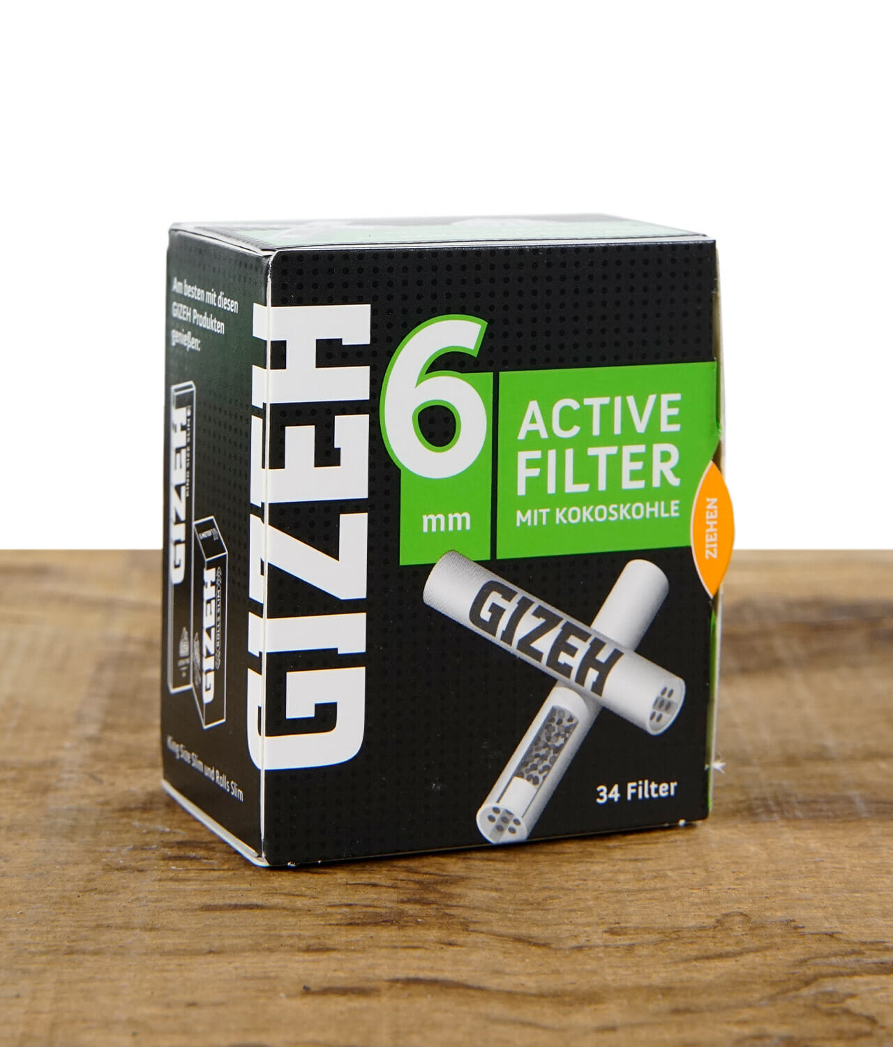 GIZEH Active Filter Ø6mm 34 Aktivkohlefilter