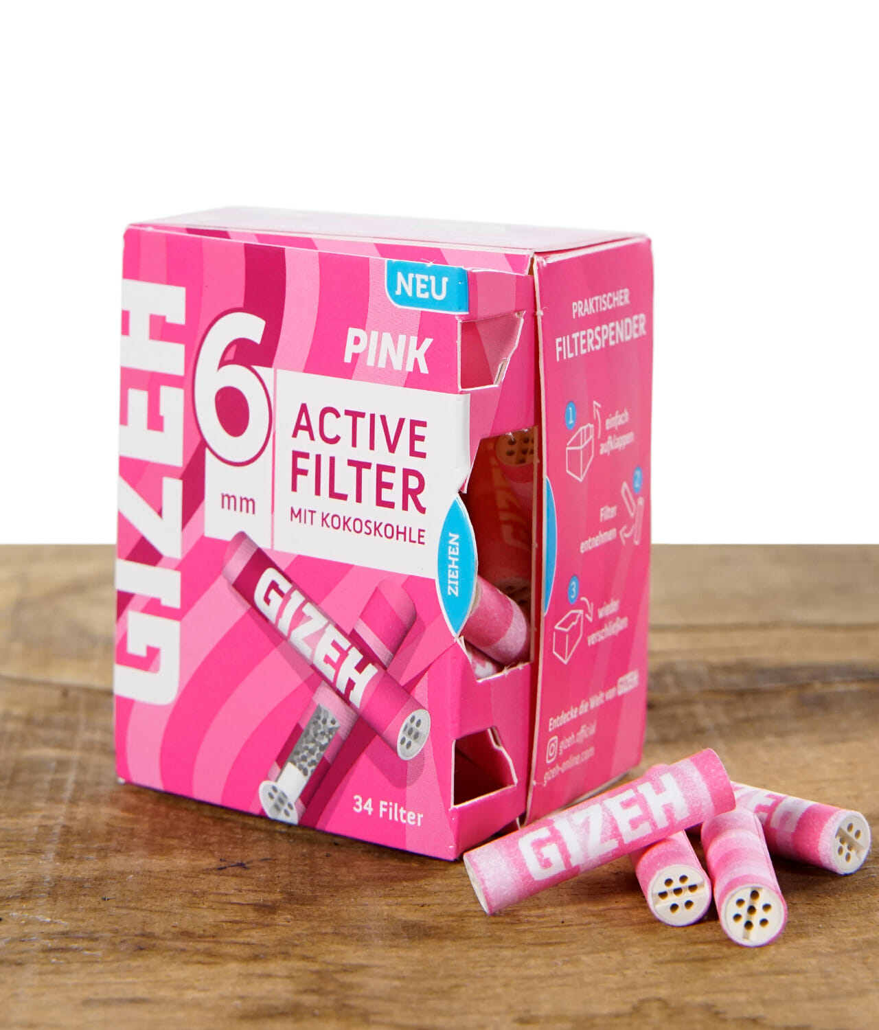 Active Ø6mm buyhigh | Filter 34 Pink GIZEH Aktivkohlefilter