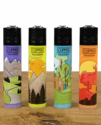 Clipper Feuerzeug Serie Travelers im 4er Set