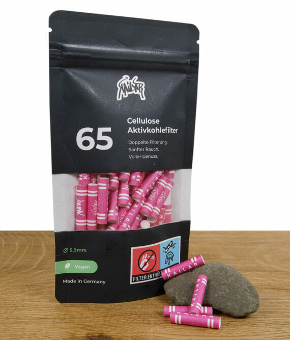 Kailar Aktivkohlefilter Slim Size 65 Stück in pink