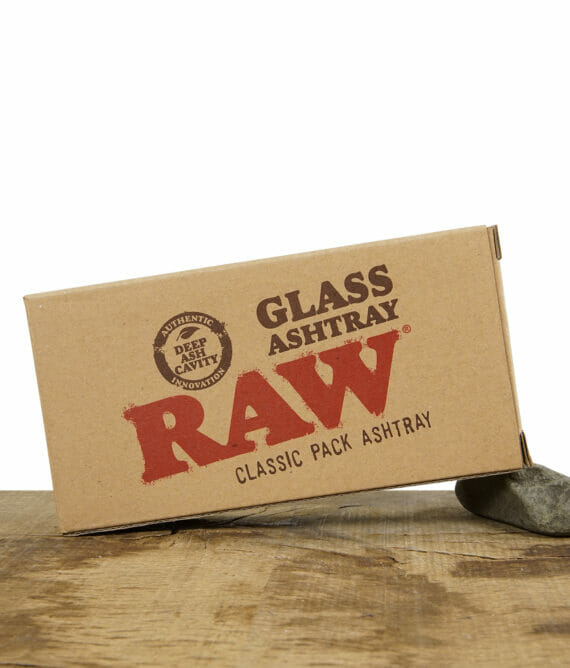 Raw Classic Pack Aschenbecher aus Glas Verpackung in braun