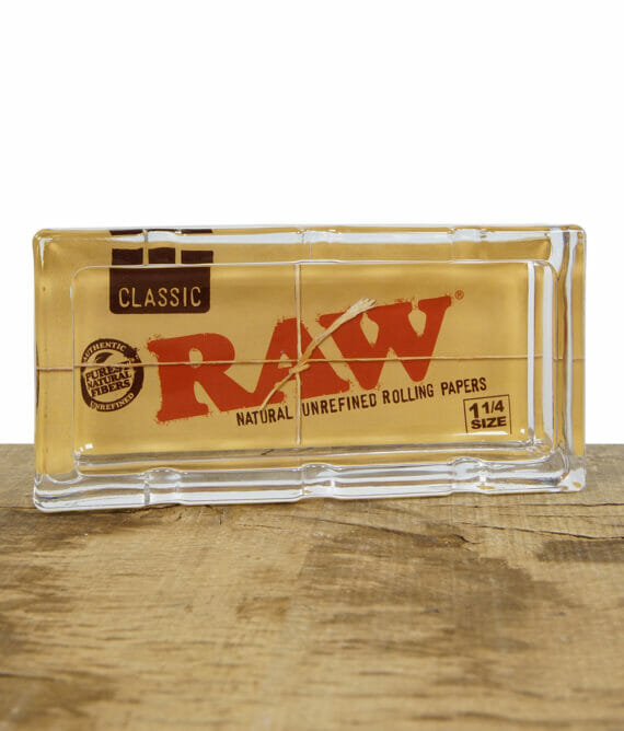 Glas Aschenbecher von Raw rechteckig mit RAW Logo