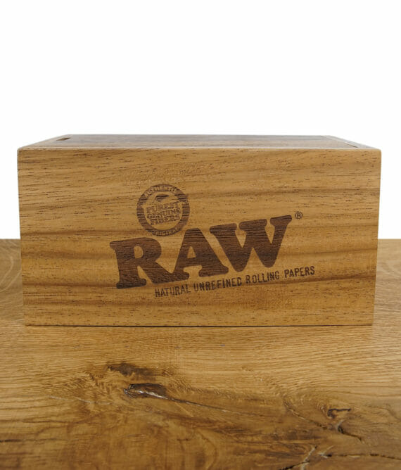 RAW Holzbox mit Schiebedeckel von der Seite