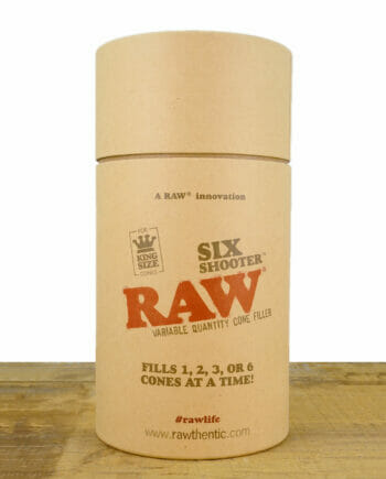 RAW Six Shooter Cone Filler in einer Zylinder Verpackung