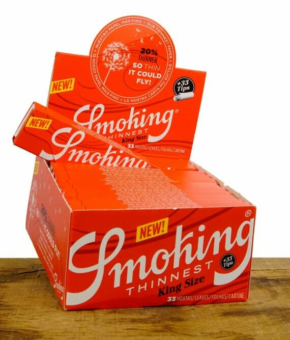 Smoking Red thinnest King Size Slim Paper mit Tips 24er Box