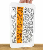 K. Haring Rolling Tray aus Glas Crack is wack