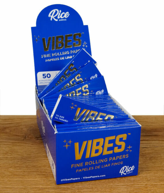 Vibes Rice Papers 1 1/4 Size in blau ganze Packung