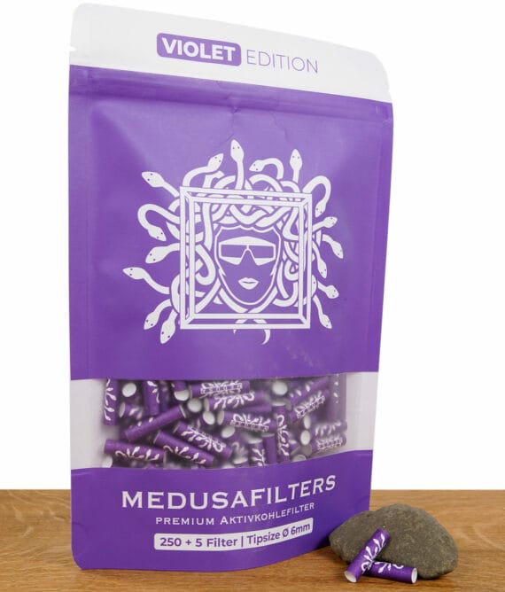 Medusafilters Violet Edition mit 250 Stück und 6mm Durchmesser