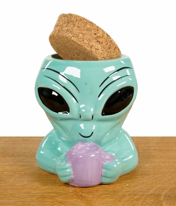 Keramik Novelty Stash Jar Alien