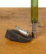 Der DynaVap Vaporizer mit Vapolicx Glasrohr in Grün mit 90mm Länge Nahaufnahme der Spitze