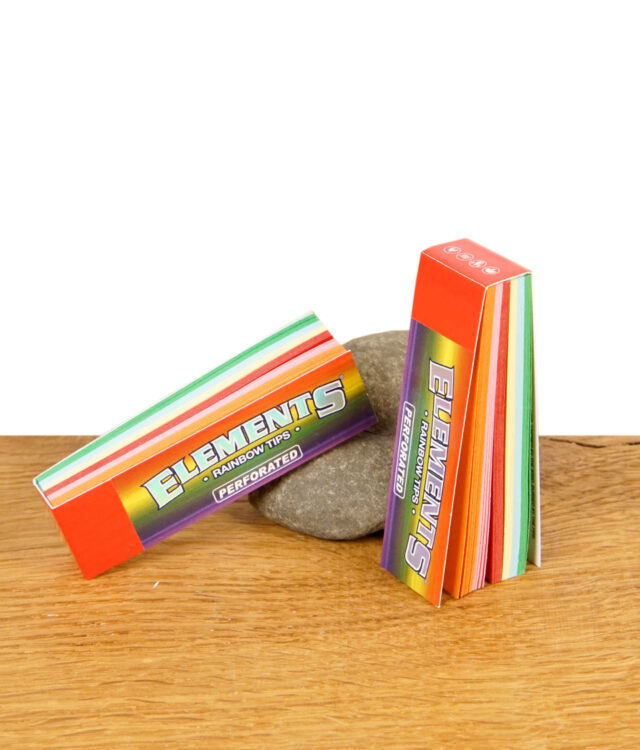 Elements Rainbow Tips perforiert – farbige Filtertips für Joints in Fächeroptik