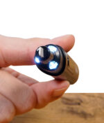 Detailaufnahme der beheizbaren Spitze vom Black Leaf Hot Knife LED mit Thermometer mit aktivierter LED-Beleuchtung