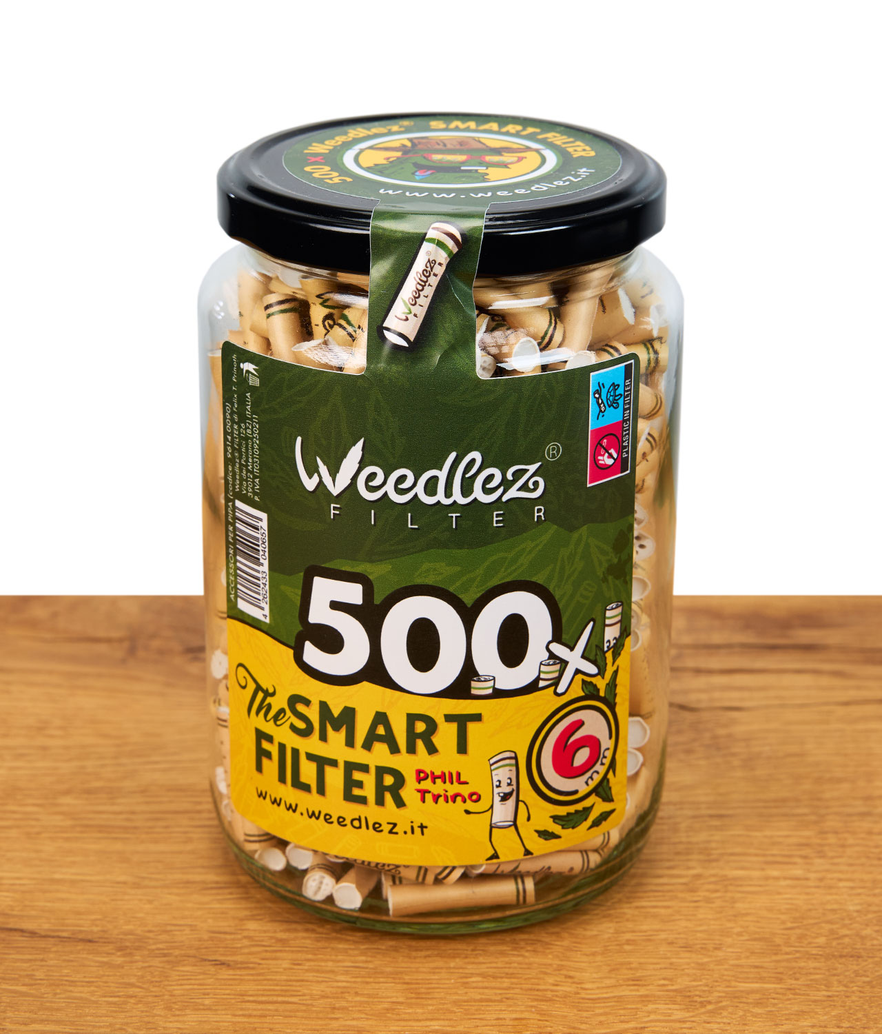 weedlez-smart-filter-500er-glas-jpg Großes Glas Weedlez Smart Filter mit 500 Aktivkohlefiltern à 6 mm