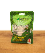 Weedlez Smart Filter Big Flow 50er Packung mit Sichtfenster, grünem Design und Comicmotiv frontal fotografiert