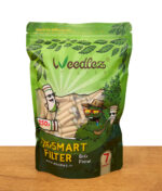 Weedlez Smart Filter Big Flow 250er Packung mit Sichtfenster und Comic-Gestaltung frontal fotografiert