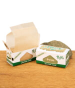 Purize Brown Rolls ungebleichtes Rolling Paper teilweise entrollt neben der Verpackung