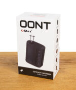 Verkaufsverpackung des XMAX OONT Vaporizers mit Produkthighlights