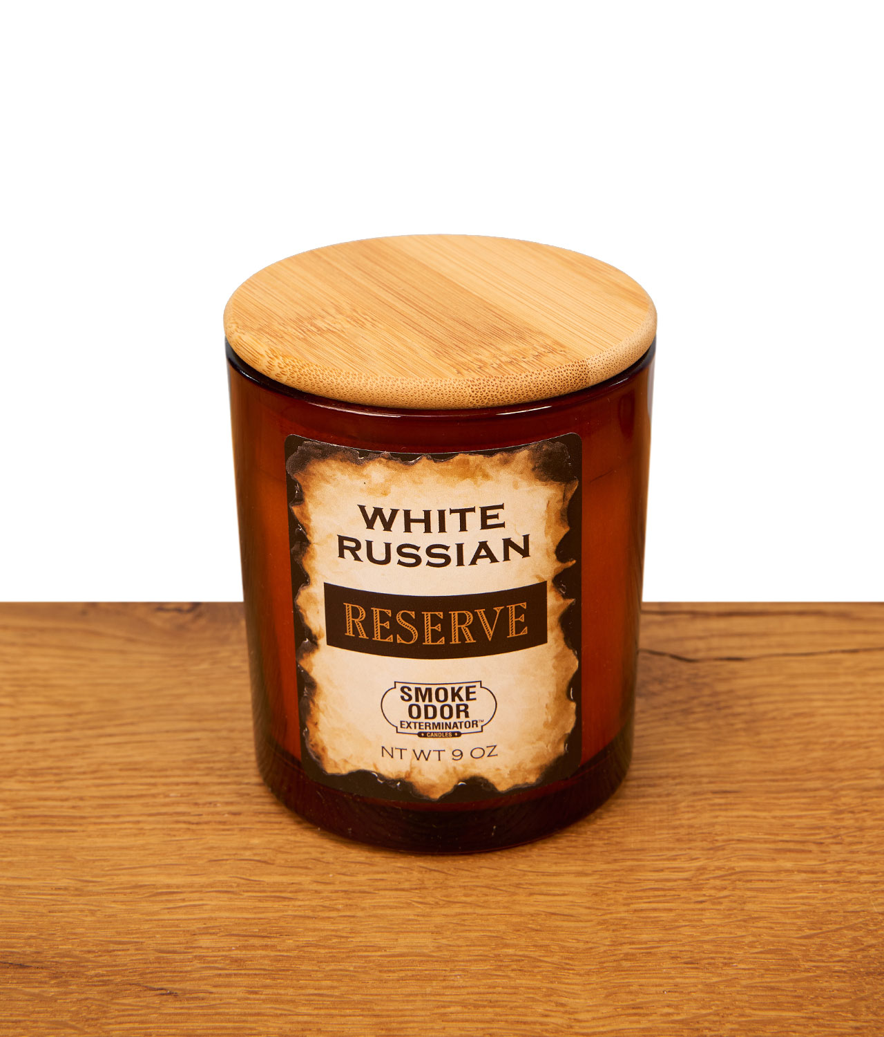 smoke-odor-9oz-reserve-white-russian-jpg Smoke Odor Exterminator Duftkerze "White Russian" aus der Reserve Collection im 9oz Braunglas mit hochwertigem Echtholz-Deckel.