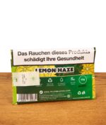 Rückseite des MUZA Lemon Haze Kräutermixes mit Informationen zum nikotinfreien 10g Feinschnitt und den natürlichen Inhaltsstoffen.