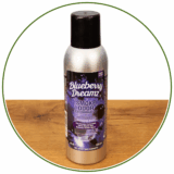 Duftspray gegen Grasgeruch in der Sorte "Blueberry Dreamz" auf Holz stehend als Bild für die Kategorie "Duftsprays" im Headshop