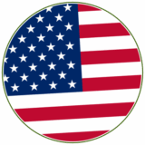 Kiffer Produkte aus den USA auch "US-Produkte" genannt gibt es im Headshop buyhigh. Hier eine runde USA Flagge als Icon Bild gezeigt.