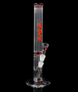 EHLE Glasbong Red Series #6 Rippenrohr stehend