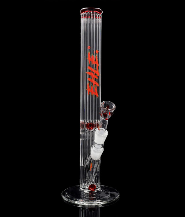 EHLE Glasbong Red Series #6 Rippenrohr stehend