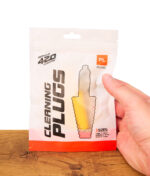 Die offizielle Produktverpackung der Formula 420 Cleaning Plugs wird in der Hand gehalten; zeigt die Eignung für verschiedene Schliffgrößen, ideal einsetzbar als NS10 Reinigungsstopfen.