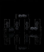 RipTip Jet Black Glasfilter 10mm – mattschwarze Glasfilter in kreativem Arrangement auf schwarzem Spiegel, Ø10mm
