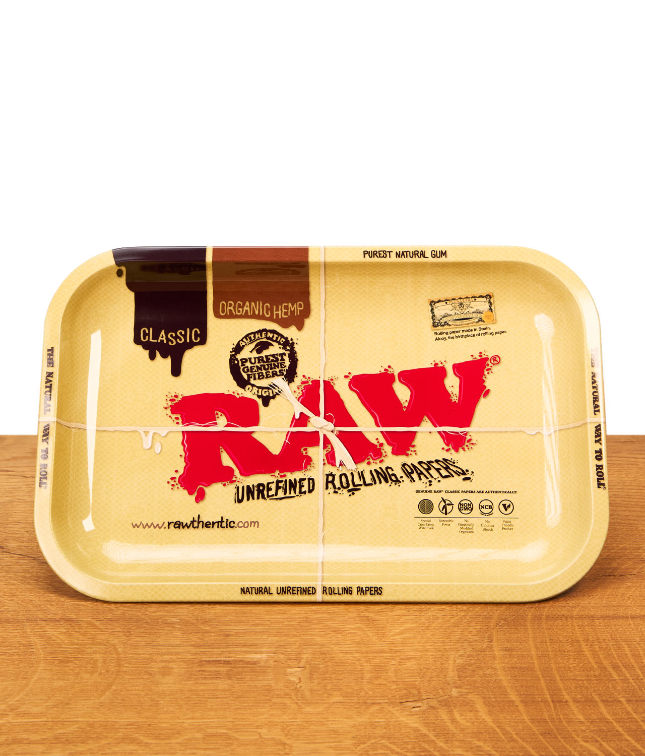 raw-dab-rolling-tray-mit-silikonschutz-2-jpg Dab Rolling Tray aus Metall im klassischen Vintage-Design mit bedruckter Oberfläche für unraffinierte Blättchen.