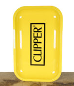 Rolling Tray von Fire Flow mit Clipper Logo in Gelb